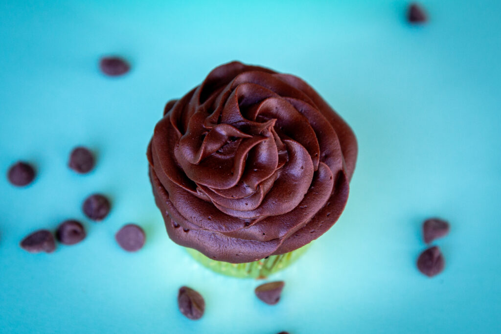 Chocolate cupcake with chocolate frosting