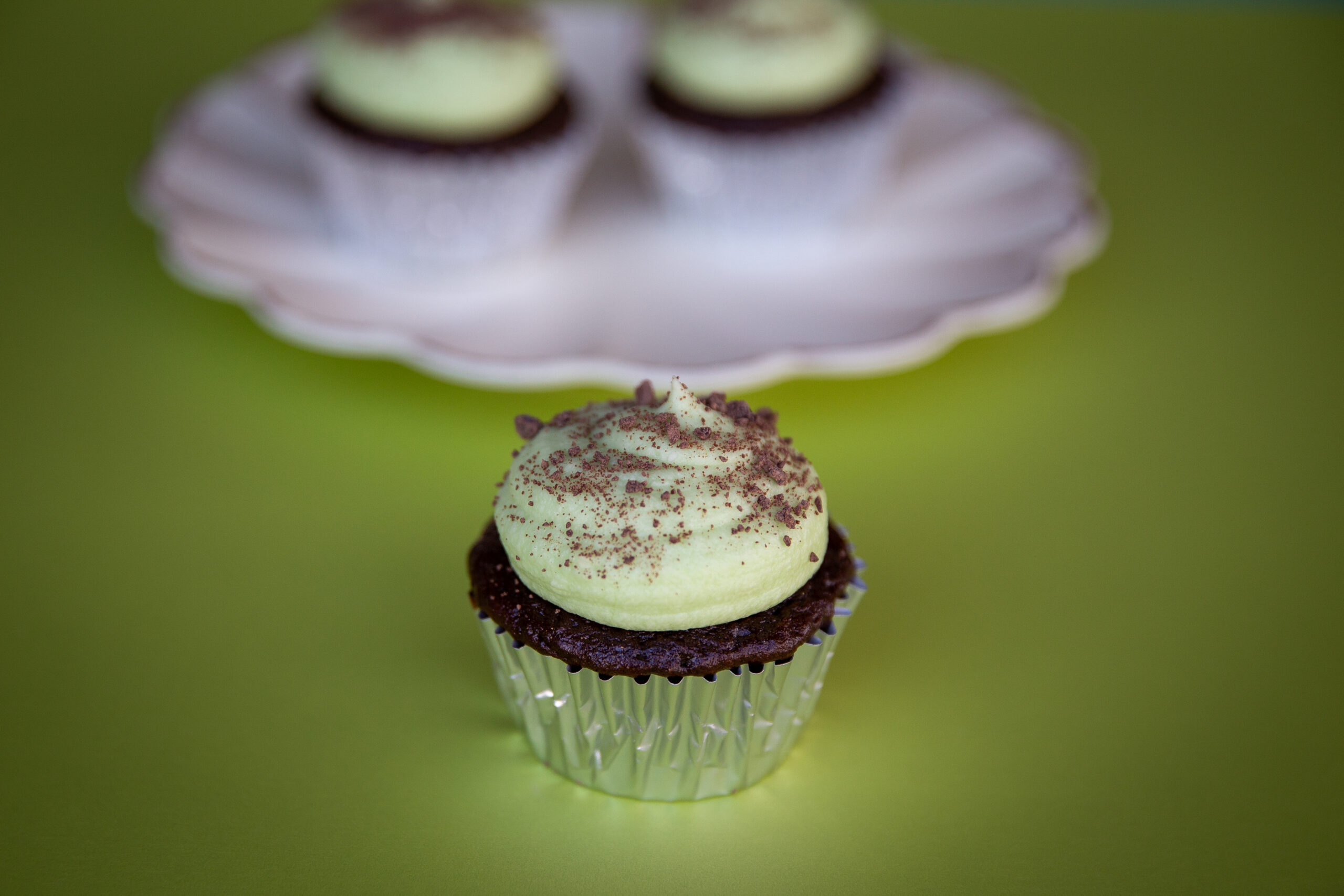 Mint chocolate gluten free cupcake